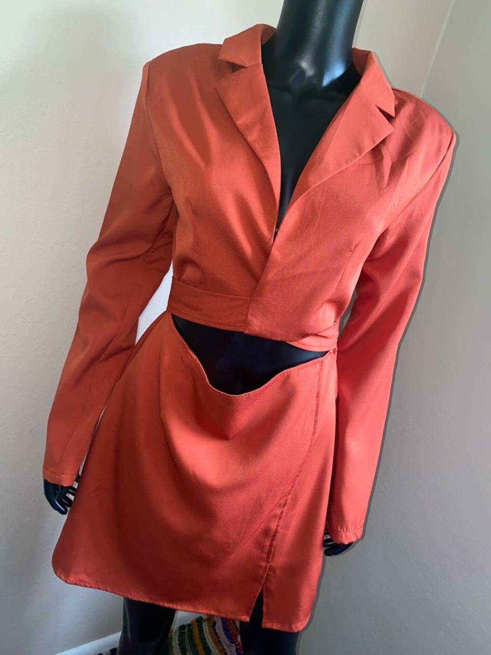 Fashion Nova Rust Orange Blazer Dress